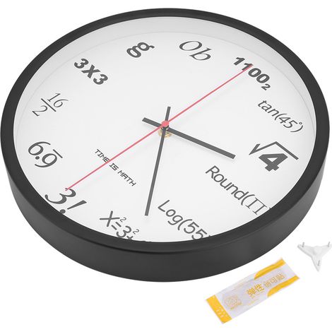 Horloge murale simple, horloge murale numérique, horloge à quartz noire (1/5)
