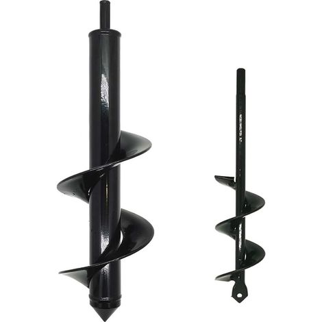 Lot de 2 Mèche pour tarière 8 cm x 30 cm et 4 cm x 22 cm perceuse en spirale pour planter des fleurs, jardin, tarière hexagonale, jeu de tarière pour perceuse hexagonale 3/8" (1/5)