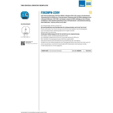 Eltako FD62NPN 230V Regulador universal inalámbrico