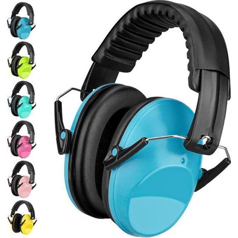 Casque Anti Bruit Enfant - SNR 26dB - 3-16 ans Enfant Etudiant - Tour de tête applicable 51-58 cm - Bleu (1/5)