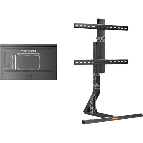 Meuble TV, Hauteur réglable, Fonction pivotante, 40-75inch (1/2)