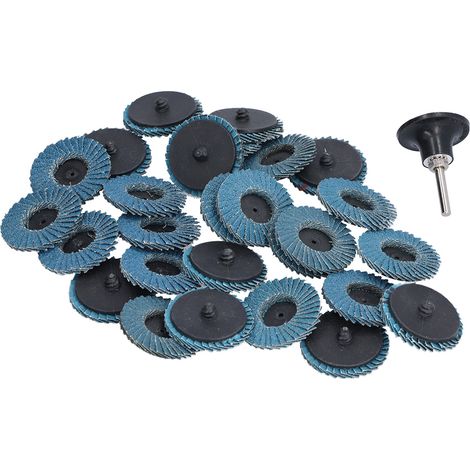 Lot 31 disques abrasifs à lamelles bleus 40/60/80 grains, 2 pouces, pour touret et perceuse (1/5)