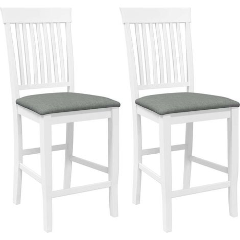 Maison Exclusive - Barhocker mit Kissen 2 Stk. Weiß Massivholz Gu
