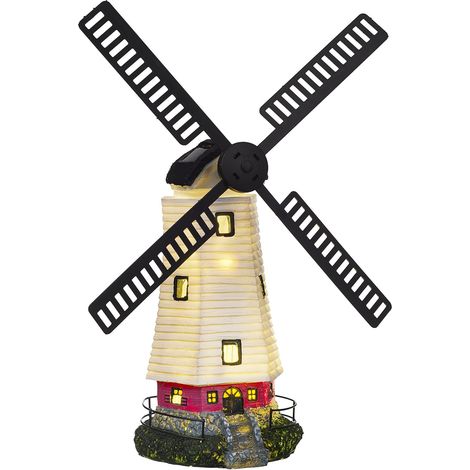 Solar-Windmühle mit LED-Licht für den Außenbereich – spezielle Solarlampe für den Garten – automatisches Ein- und Ausschalten – ca. 53 cm hoch, bewegliche Flügel (1/5)
