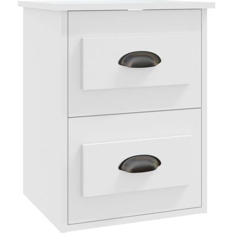 Comodino con due cassetti 41,5 x 36 x 53 cm in multistrato bianco DEC034225