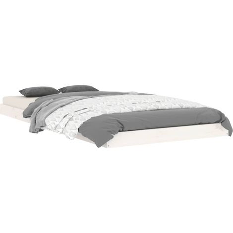 vidaXL Giroletto Bianco 90x190 cm Single in Legno Massello di Pino (1/4)