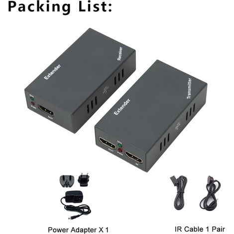 Extendeur HD 1080P 60Hz sans perte RJ45 pour réunions familiales, prise US 100-240V, transmission sans perte (1/5)