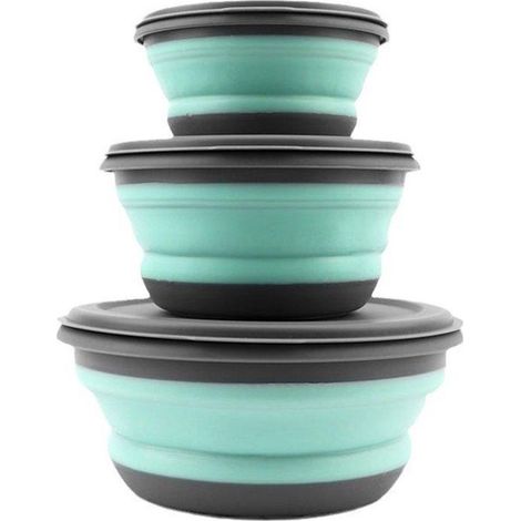 Ensemble de 3 réservoirs d'eau en silicone (300 ml + 650 ml + 900 ml, vert)