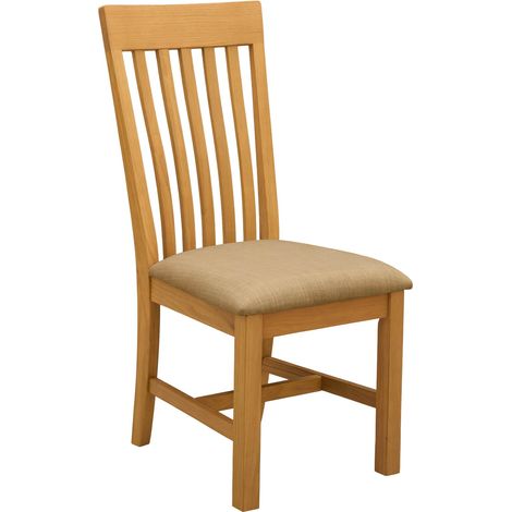 Chaise de salle à manger 2 pcs Bois de chêne massif Beige vidaXL (1/5)