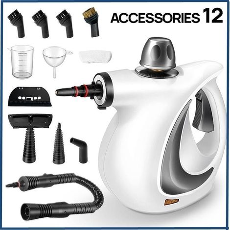 Nettoyeur à Vapeur Aquanevo, Nettoyeur Vaporisateur a Main, Nettoyeur Haute Pression, Pression de Vapeur de 3,2 Bars avec 12 Accessoires (Blanc) (1/5)
