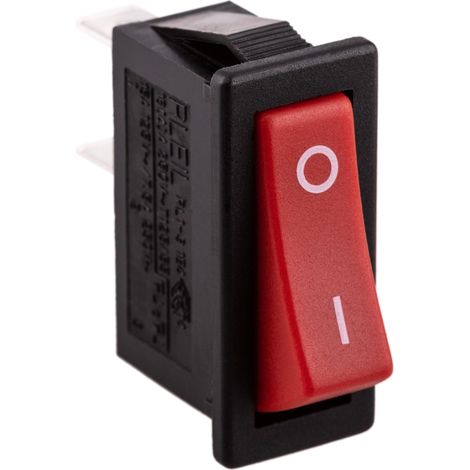 Interrupteur à bascule rouge SPST 2 broches – Tension 250VAC – Pour circuits électriques – Dimensions 31,9 x 13,7 x 34 mm – Bematik (1/5)
