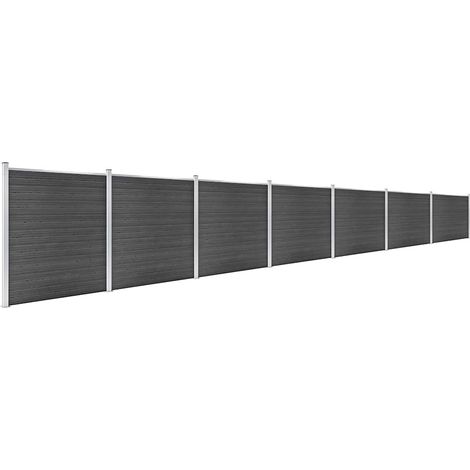 Maison Exclusive - Zaunelement Set WPC 1218x186 cm Schwarz