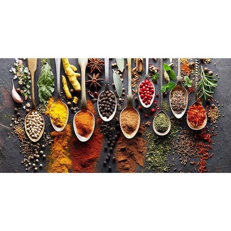 Tableau Peinture À L Huile - Toile Encadrée Cuisine Épices - Décoration Murale Moderne - 1 Pièce (1/5)