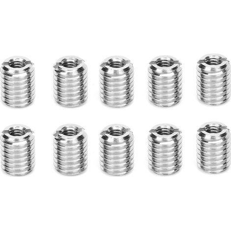 Lot de 10 écrous de réduction à filetage intérieur et extérieur - Spécifications : filetage intérieur M4 × 0,7, filetage extérieur M8 × 1,25, longueur 10 mm (1/5)