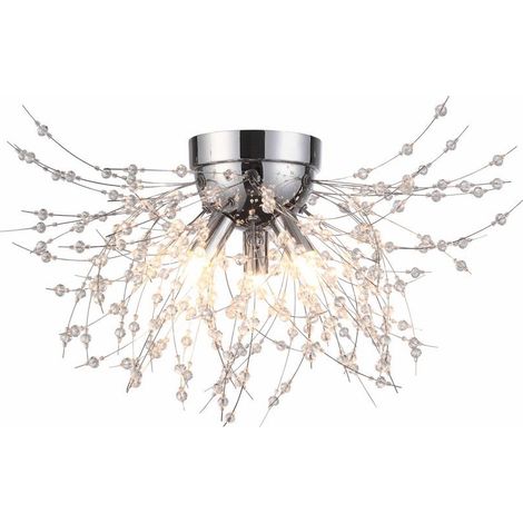 Plafoniera Pearls Reality cromata cristalli 48cm 3xG9 (1/2)