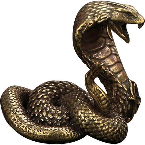 Ornement serpent rétro en laiton pour bureau ou salon de thé. Décoration en laiton pour la maison.-Light Brown (1/2)