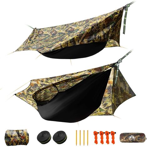 1 Hamac Moustiquaire,Bâche Imperméable,Nylon 70D,Camping,Randonnée,Voyage (1/5)