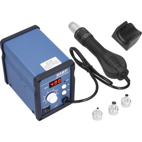 Station de dessoudage à affichage numérique réglable, pistolet à air chaud réglable, kit de réparation pour DIY, prise UE 220V AC (1/5)