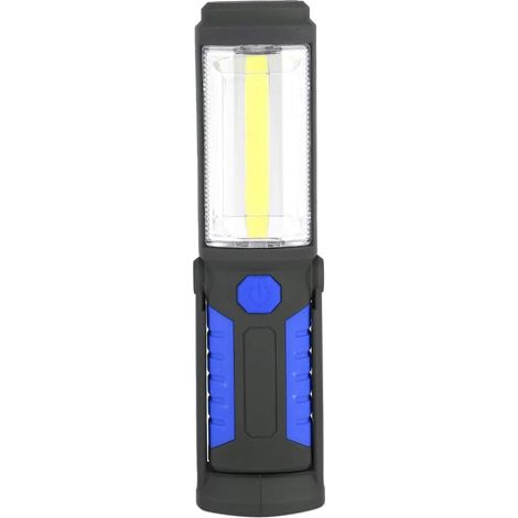 Baladeuse COB 2 en 1, Lampe de Travail LED Rechargeable 3W, Torche 2200mAh Avec Base Magnétique et Crochet Pour Ateliers Automobile Camping Bricolage (Bleu) (1/5)