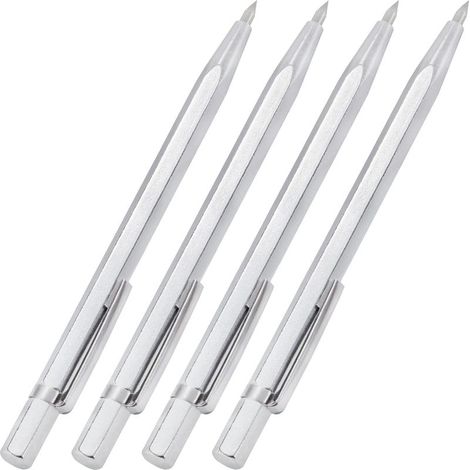 Pointe à Tracer en Carbure de Tungstène Stylos à Tracer en Métal Stylos de Gravure en Alliage pour Plaque en Céramique/Métal/Verre 4 pièces (1/4)