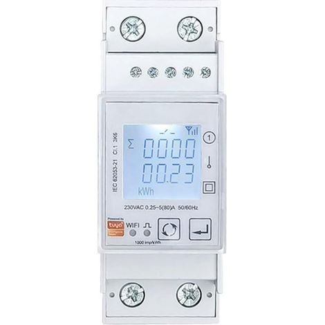 1 Pcs Compteur D'Énergie WiFi Monophasé 80A KWh Moniteur de Puissance Wattmètre Voltmètre Ampèremètre 110 240VAC (1/5)