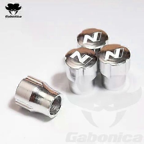 (Argent) 4 bouchons de valve de pneu en alliage de zinc pour Hyundai N, Kona, Accent, Tucson, Santa Fe, Creta, IX35 et I40 (1/4)