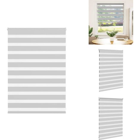 Zebrarollo Hellgrau 105x100 cm Stoffbreite 100,9 cm Polyester - Zebra-Jalousie - Zebra-Jalousien - Zebra-Rollo - Doppelrollo (1/5)