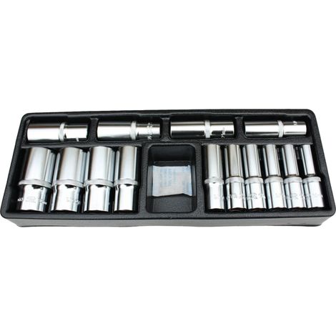 Stecknuss Satz, 1/2 Zoll, 14-teilig, 10-32mm, Nusskasten, Cr-V Qualität
