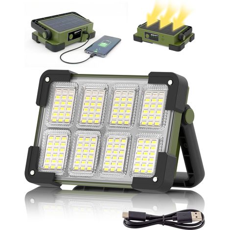 Projecteur LED Rechargeable Portable Solaire Batterie (1/5)