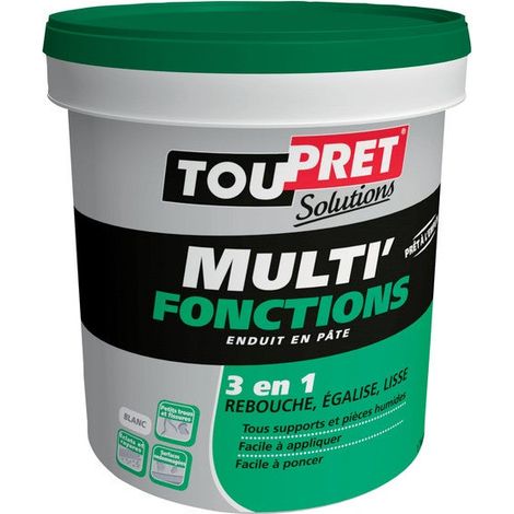 Toupret – Enduit de lissage pâte 1.25 kg – Pour murs intérieurs – Prêt à l'emploi – Application facile avec lame à enduire