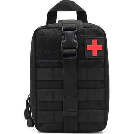 Kit Médical Tactique, Trousse de Secours Tactical Sac de Poche IFAK Medical pour Situation Tactique d'urgence (Noir) (1/5)