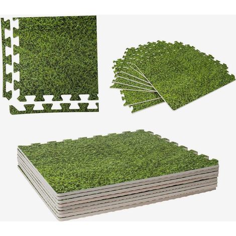 pour piscine imprimé gazon 50x50cm Épaisseur 1cm Lot de 8 pièces Bords de finition inclus (1/5)