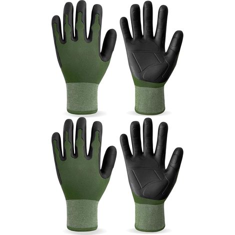 Guantes de jardinería para hombre y mujer, nuevos y duraderos, recubiertos de TPE para jardín, trabajos de protección en interiores y exteriores, 2 pares (1/5)