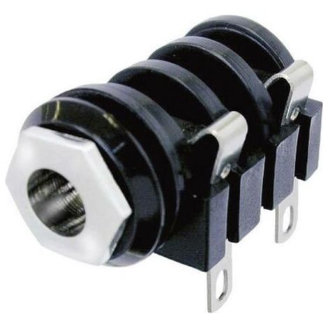 Jack 6.35 mm embase femelle horizontale Neutrik NMJ4HC-S Nombre de pôles: 2 mono noir 1 pc(s) (1/3)