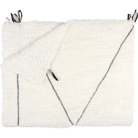 Plaid Sherpa Tressé "Crush" 130x160cm Blanc (1/4)