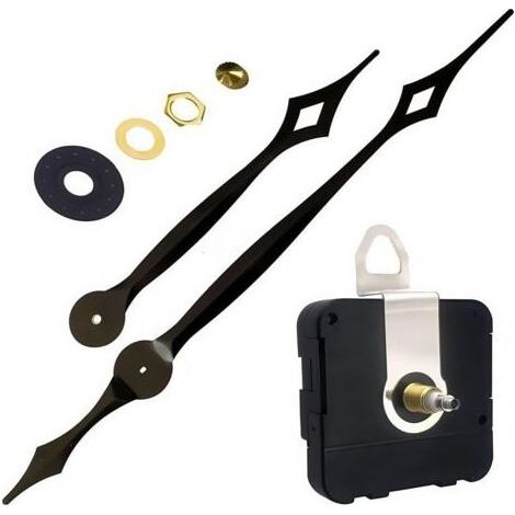 1 - Mécanisme Horloge - Aiguilles Longues - Moteur Quartz Couple Élevé pour Réparation DIY Grand Format Noir 56x56x16 cm (1/5)