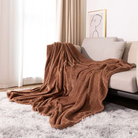 Couverture En Fleece Sherpa - 70 x 100 cm - Double Face - Pour Canapé Lit Ou Extérieur - 1 Pièce (1/4)
