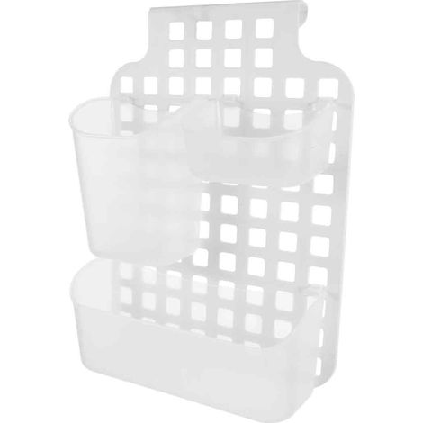 Etagere Salle De Bain - Sans Perçage - En Plastique Anti-Rouille - Pour Douche Porte Verre - 3 Niveaux - Capacité 4,1 Kg - 1 Pièce