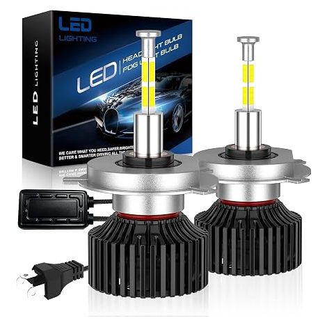 H4 LED Bulbs 360 Degrees, 360° 32000LM 6500K Cool White LED Lamps H4 HB2 9003 Low Beam and Road Lights for Car, Canbus Error Free, Pack of 2 (1/5)