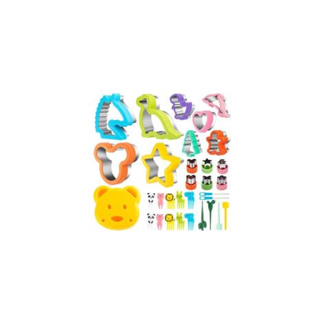 Kit de 32 Emporte-Pièces à Pain pour Enfants - Formes Animaux et Personnages, Acier Inoxydable Sans BPA (1/5)