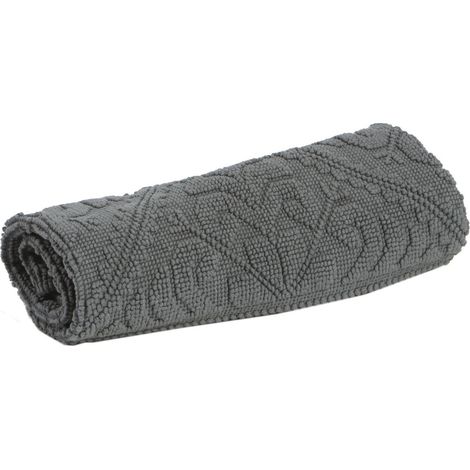 Tapis de Bain 100% Coton Jacquard à Motifs Arabesques pour Salle de Bain Gris Souris - PANGIVO (1/3)