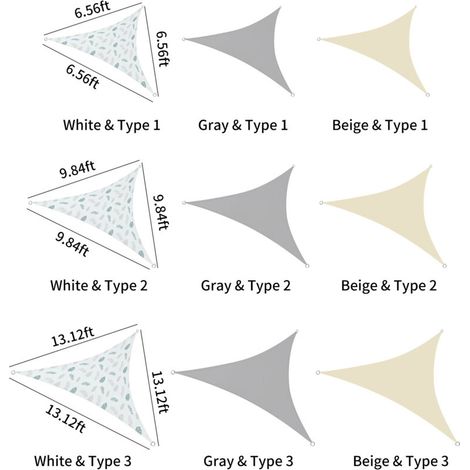 Toldo triangular resistente a los rayos UV de 3 metros, tipo invernadero transpirable, ideal para patios, camping, jardines y patios traseros -Crezuo