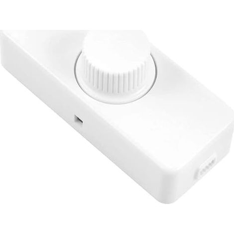 Variateur LED intégré, interrupteur rotatif marche/arrêt et bouton de commande pour ampoules LED/incandescentes à intensité variable de 3 à 100 W, blanc (1/5)