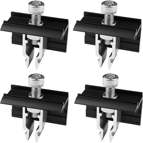 Lot de 4 pinces d'extrémité pour centrale de balcon - 30 mm - Noir - Bornes de module - Fixation solaire pour panneau solaire - Pinces robustes en aluminium - Convient pour une hauteur de module de 30 (1/5)