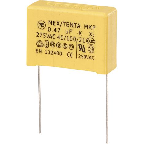 TRU COMPONENTS MKP-X2 1 St. MKP-X2-Funkentstör-Kondensator radial bedrahtet  0.47 µF 275 V/AC 10 % 2