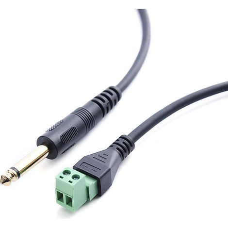 Solderless 6.35mm gold-plated mono microphone plug, 6.5mm twisted audio cable adapter. (1/5)