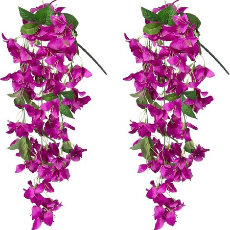 Fleurs Artificielles Décoration de Jardin Bougainvillier Estivale Fausse 2 Pièces Pour Salon Chambre Cuisine Salle Bain Bureau Balcon Jardin Terrasse (1/5)