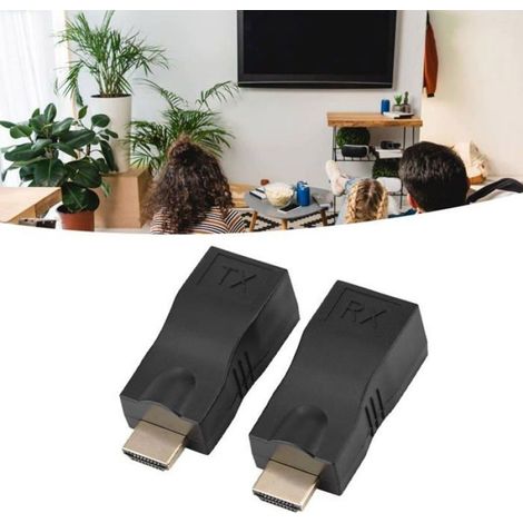 Extender HDMI vers RJ45-1, Noir,30m, CAT5E CAT6 4K 1080p, Accessoire Électronique Aucunely (1/5)