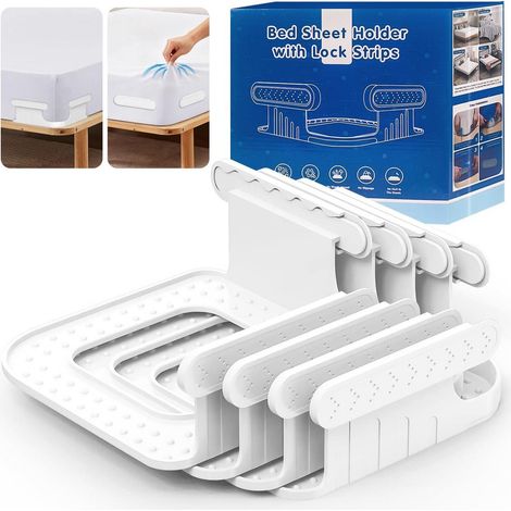 Lot de 4 tendeurs de draps pour matelas de plus de 7,6 cm d'épaisseur
