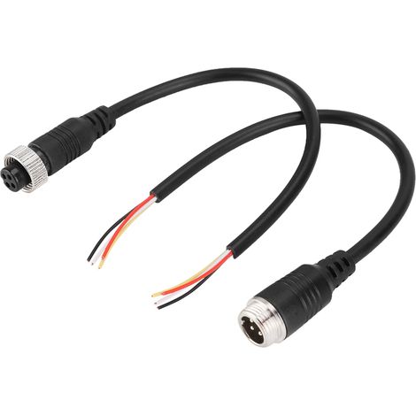 Câble de conversion audio-vidéo à 4 conducteurs, 1 paire de connecteurs mâle-femelle, rallonge de 20 cm (1/5)